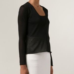 ALTUZARRA Snap Front Cardigan Black Sheer Sweater